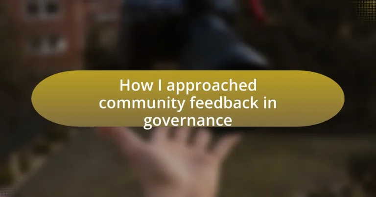 How I approached community feedback in governance