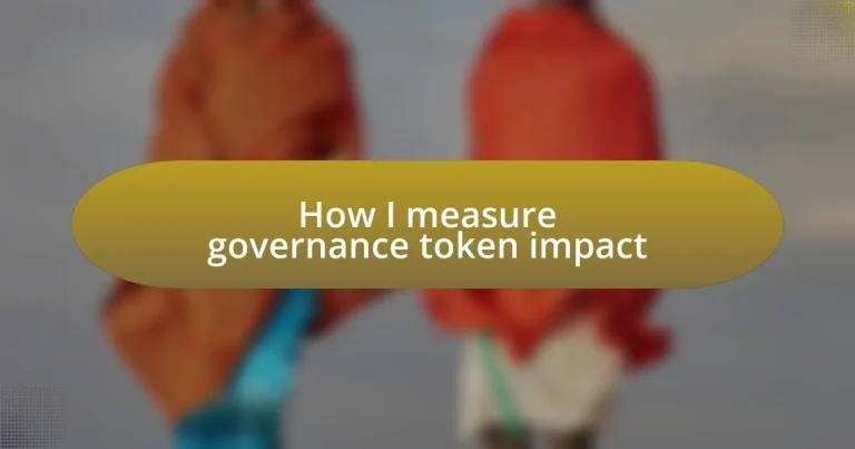 How I measure governance token impact