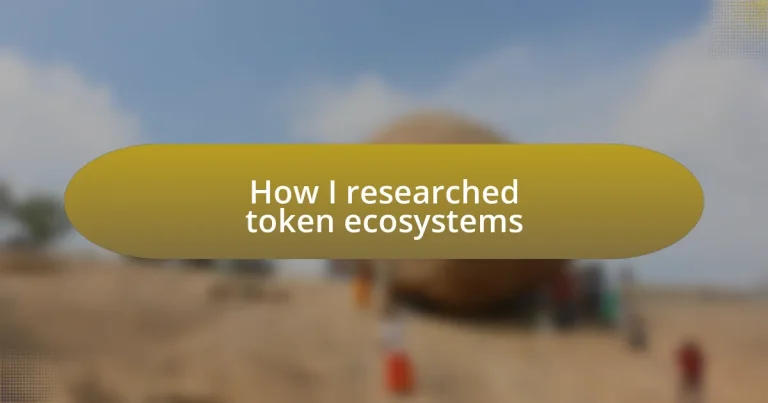 How I researched token ecosystems