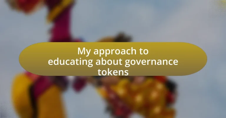 My approach to educating about governance tokens