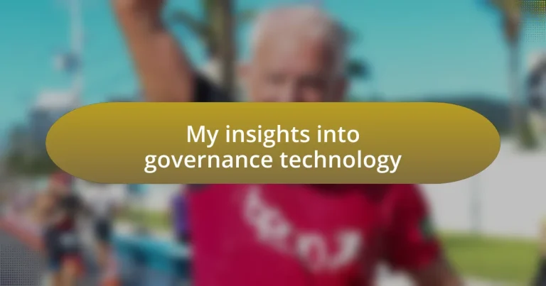 My insights into governance technology