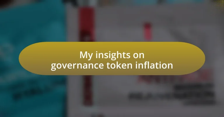 My insights on governance token inflation