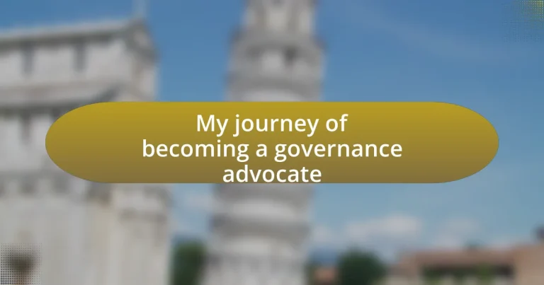 My journey of becoming a governance advocate