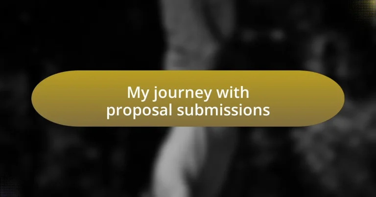 My journey with proposal submissions