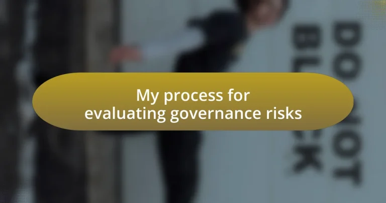 My process for evaluating governance risks