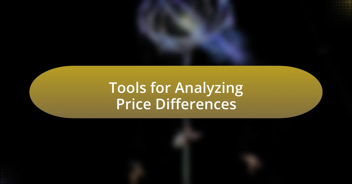 Tools for Analyzing Price Differences