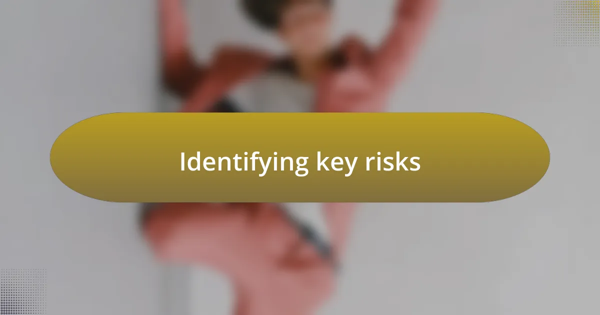 Identifying key risks