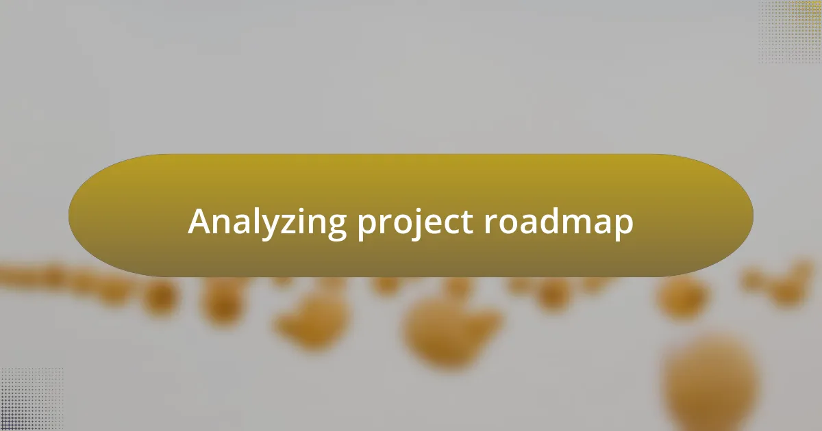 Analyzing project roadmap