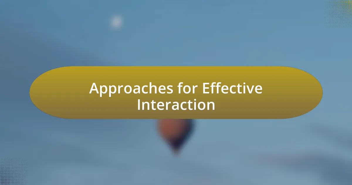 Approaches for Effective Interaction