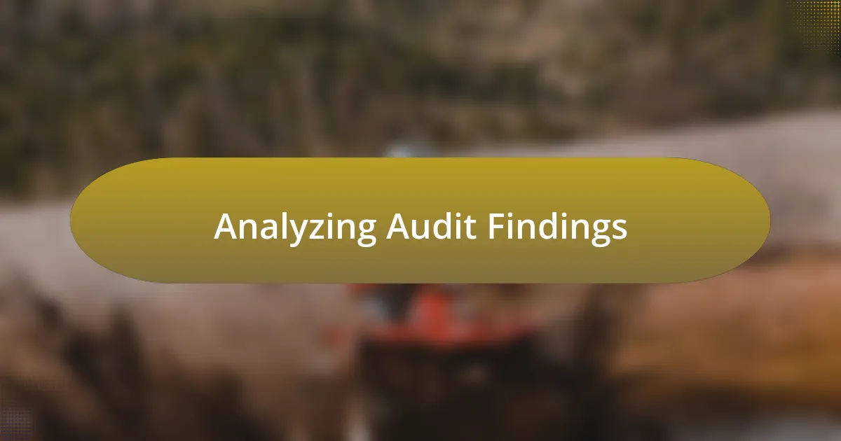 Analyzing Audit Findings