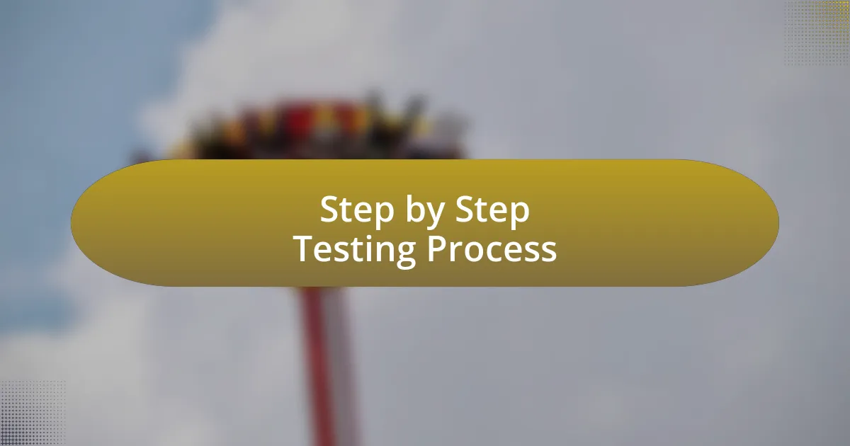 Step by Step Testing Process