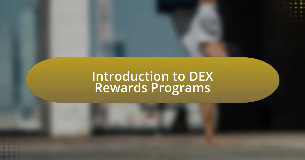 Introduction to DEX Rewards Programs